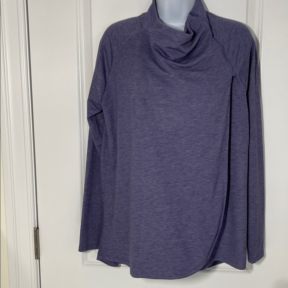 Copper Fit Marled Purple Long Sleeve Convertible Top
